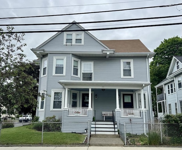 39 Newbury Ave, Quincy, MA 02171 - view of front of home featuring a porch and a fenced front yard