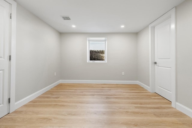 empty room featuring light wood-type flooring