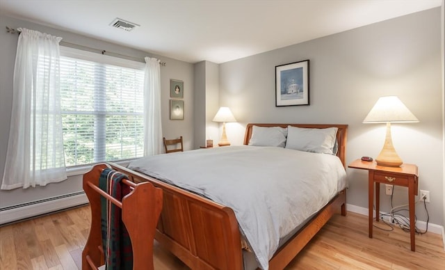 21 Harbor Mist Dr Unit 21, Fairhaven, MA 02719 - bedroom featuring light wood-style flooring and a baseboard heating unit
