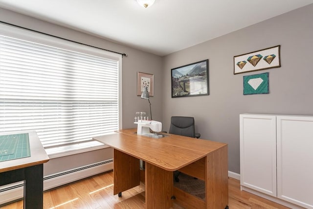 21 Harbor Mist Dr Unit 21, Fairhaven, MA 02719 - office featuring baseboard heating and light wood-type flooring