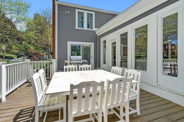 4 Crestwood, Marblehead, MA 01945 - wooden terrace with outdoor dining area and area for grilling