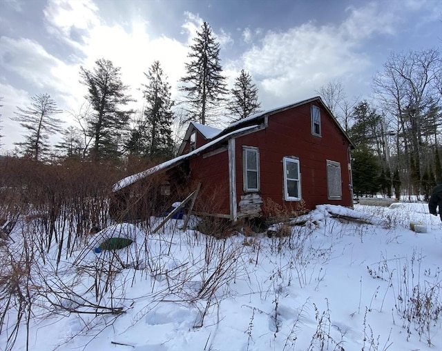 view of snowy exterior