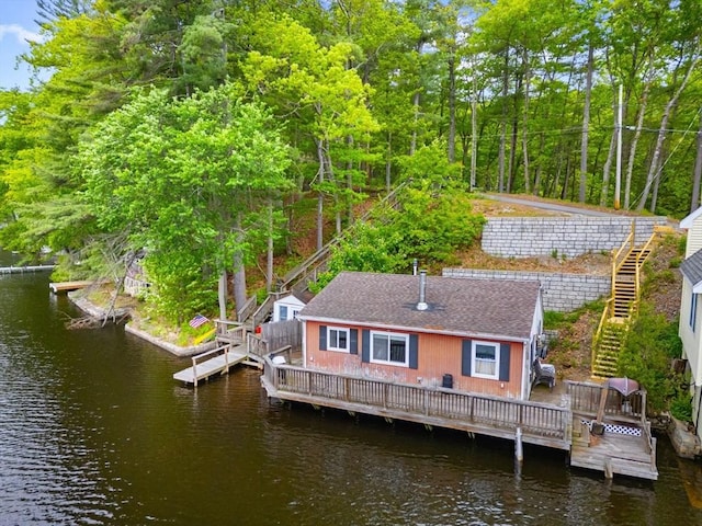 49 Boathouse Rd, Groton, MA 01450 - dock area with stairs and a deck with water view
