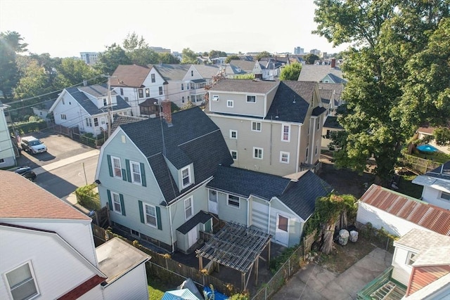 aerial view featuring a residential view