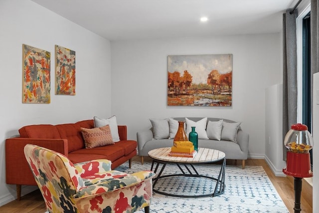 living room featuring hardwood / wood-style floors