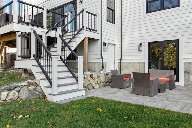 exterior space featuring an outdoor hangout area