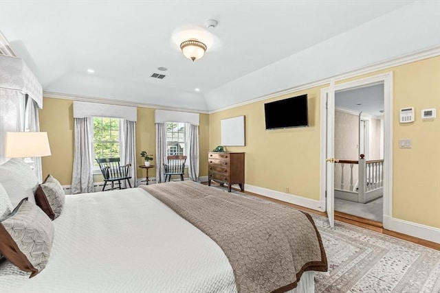 21 Fernway, Winchester, MA 01890 - bedroom with baseboards, wood finished floors, ornamental molding, and recessed lighting