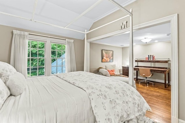 21 Fernway, Winchester, MA 01890 - bedroom featuring wood finished floors, vaulted ceiling, ornamental molding, and baseboards