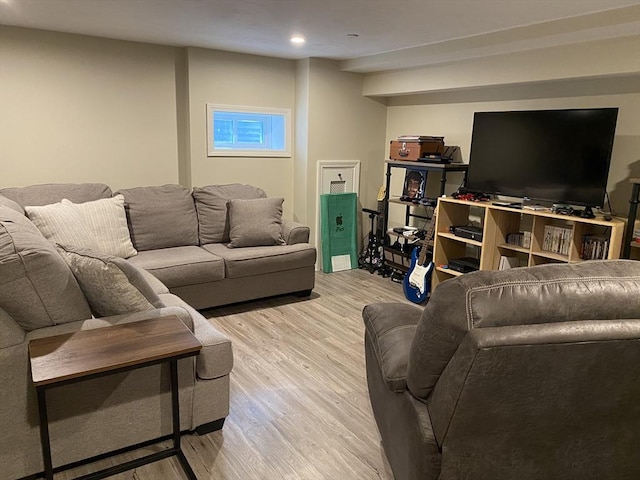 30 Old Washington St Unit 2, Pembroke, MA 02359 - living room featuring light wood-style flooring and recessed lighting