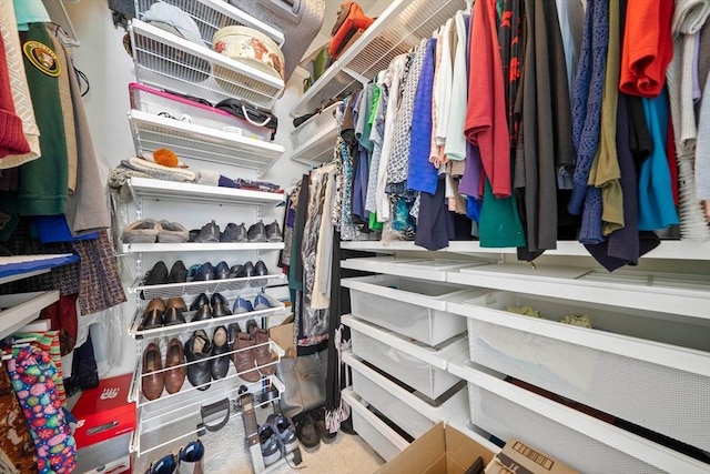 view of walk in closet