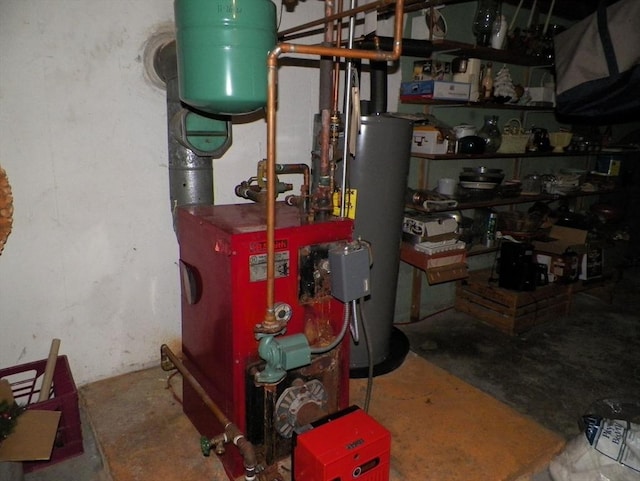 7 Maple Ln, Millbury, MA 01527 - utility room with a heating unit and water heater