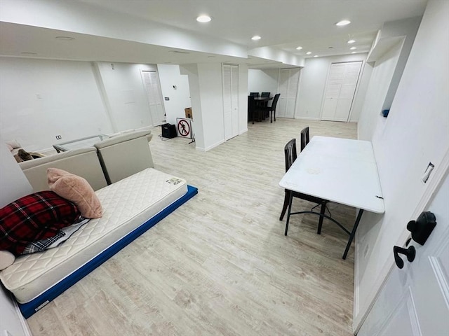 bedroom featuring light wood-type flooring