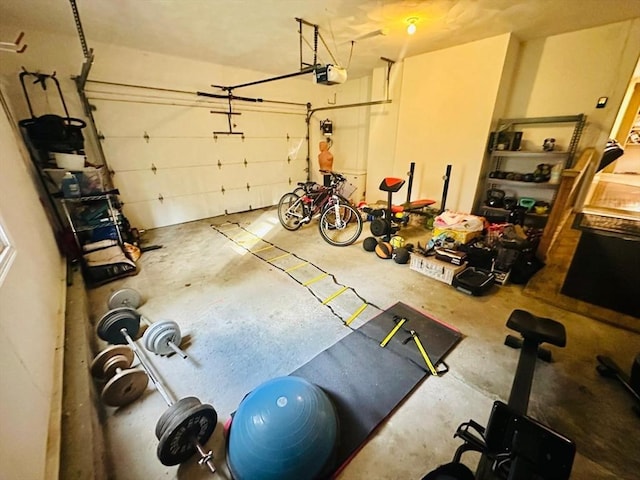 garage featuring a garage door opener