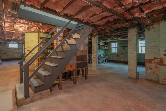 basement with stairway