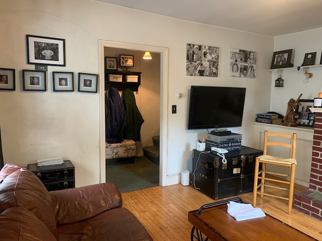 living room featuring wood-type flooring