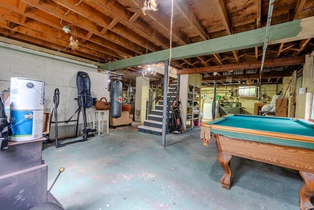 290 E St, Westwood, MA 02090 - basement featuring stairs and billiards table