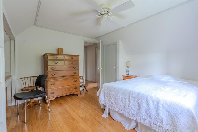290 E St, Westwood, MA 02090 - bedroom featuring lofted ceiling, light wood-style flooring, and ceiling fan