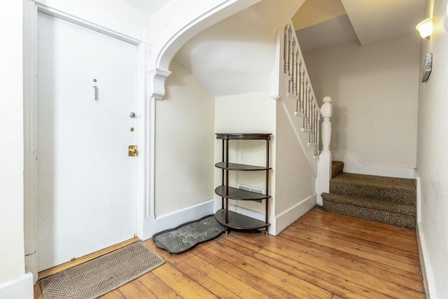 interior space with light hardwood / wood-style flooring