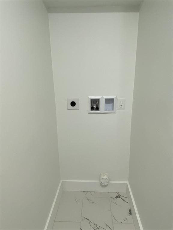 3030 Main St, Palmer, MA 01009 - laundry area with hookup for an electric dryer, marble look tiles, and hookup for a washing machine