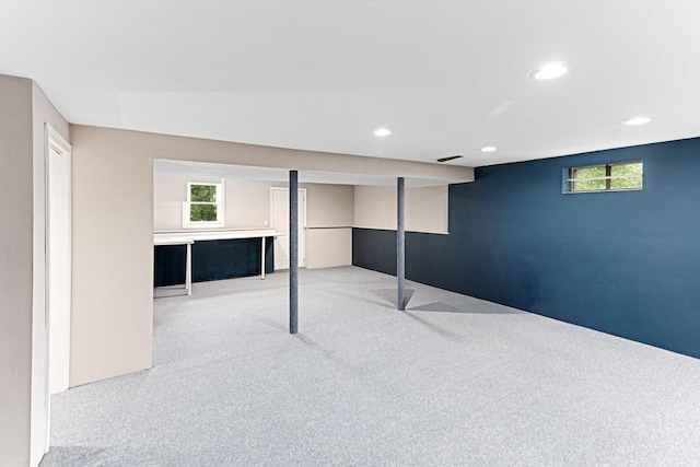 15 Pilgrim Rd, Mansfield, MA 02048 - below grade area featuring carpet floors and recessed lighting