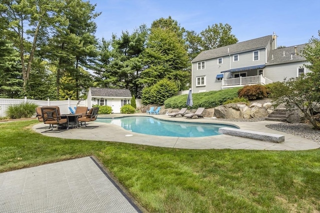 15 Pilgrim Rd, Mansfield, MA 02048 - view of pool featuring a patio area and an outdoor structure