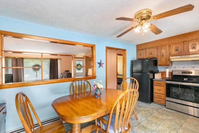 24 Alenclair, Amesbury, MA 01913 - dining area with ceiling fan