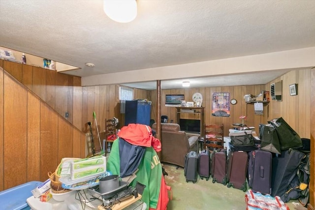 24 Alenclair, Amesbury, MA 01913 - finished below grade area with wooden walls and a textured ceiling