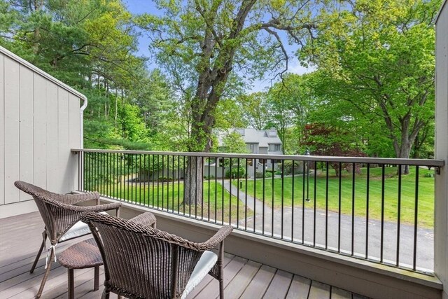 94 Mill Pond Unit 94, North Andover, MA 01845 - wooden terrace with a yard