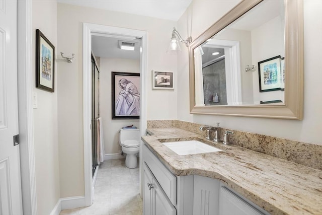 94 Mill Pond Unit 94, North Andover, MA 01845 - full bath featuring vanity, tile patterned floors, an enclosed shower, and baseboards