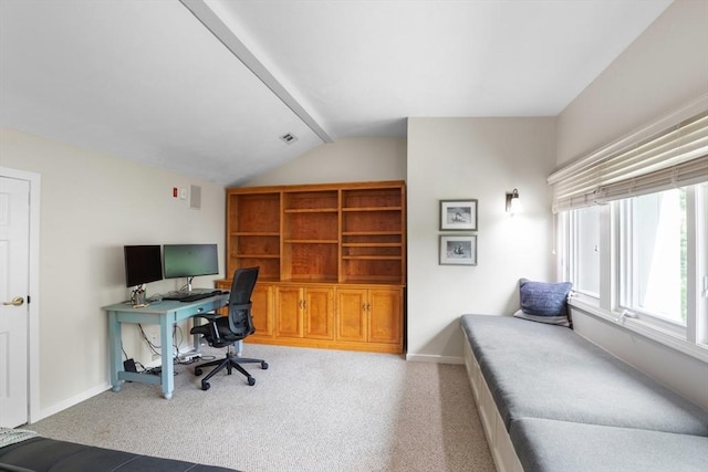 94 Mill Pond Unit 94, North Andover, MA 01845 - carpeted office space featuring vaulted ceiling and baseboards
