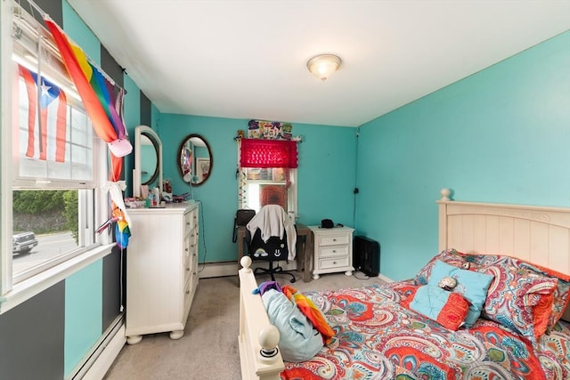 140 W Mountain St, Worcester, MA 01606 - bedroom featuring light carpet, baseboard heating, and baseboards