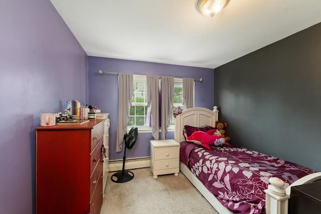 140 W Mountain St, Worcester, MA 01606 - bedroom with light colored carpet, a baseboard heating unit, and baseboards