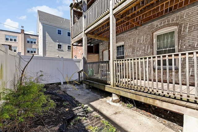 deck featuring fence