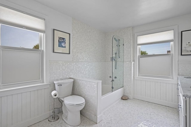 13 Selman St, Marblehead, MA 01945 - bathroom featuring toilet, bathtub / shower combination, vanity, and tile patterned floors