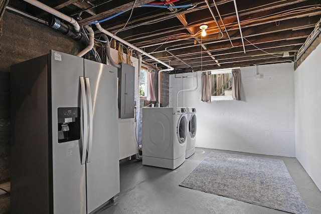 13 Selman St, Marblehead, MA 01945 - laundry room featuring independent washer and dryer and electric panel