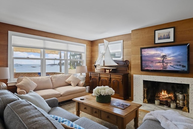 13 Selman St, Marblehead, MA 01945 - living area featuring a fireplace with flush hearth
