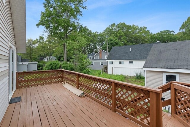 12 Temple Ave, Hudson, MA 01749 - wooden terrace with view of scattered trees
