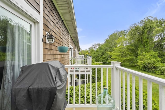 21 Starr Dr Unit 207, Narragansett, RI 02882 - balcony with area for grilling and view of wooded area