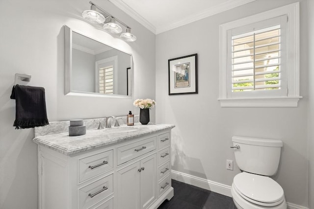 1 Bridge Ln, Newburyport, MA 01950 - bathroom with vanity and crown molding