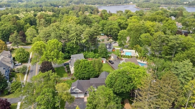 1 Bridge Ln, Newburyport, MA 01950 - aerial view of property and surrounding area with a large body of water and a forest