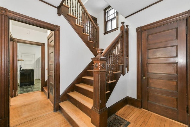 69 Dracut, Boston, MA 02124 - staircase with hardwood / wood-style flooring