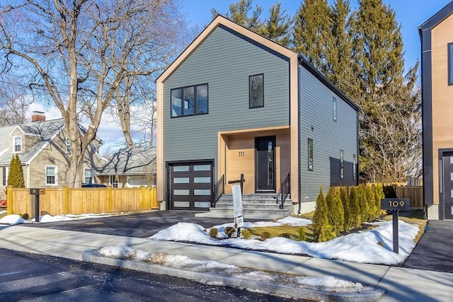 contemporary house with a garage