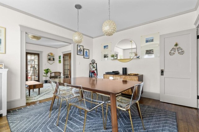 149-151 Pleasant St, Watertown, MA 02472 - dining area with hardwood / wood-style flooring and baseboards