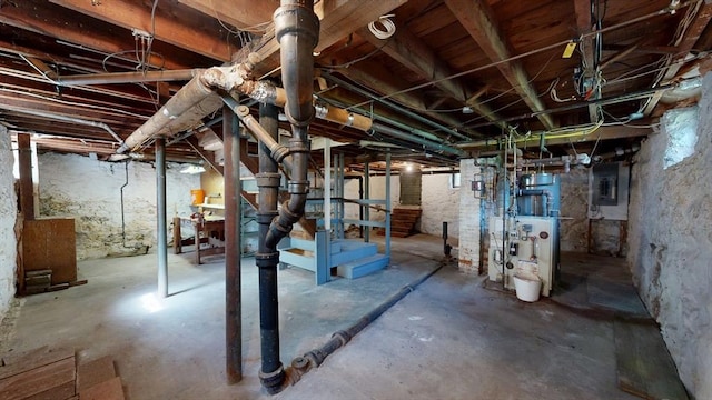 30 Hartshorn Ave, Worcester, MA 01602 - unfinished below grade area with electric panel and a heating unit