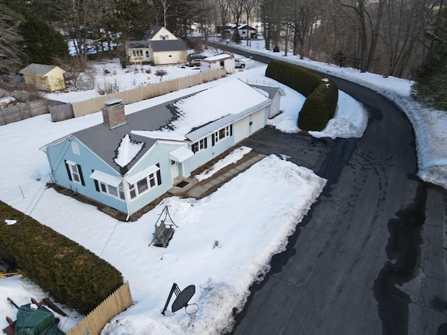 view of snowy aerial view