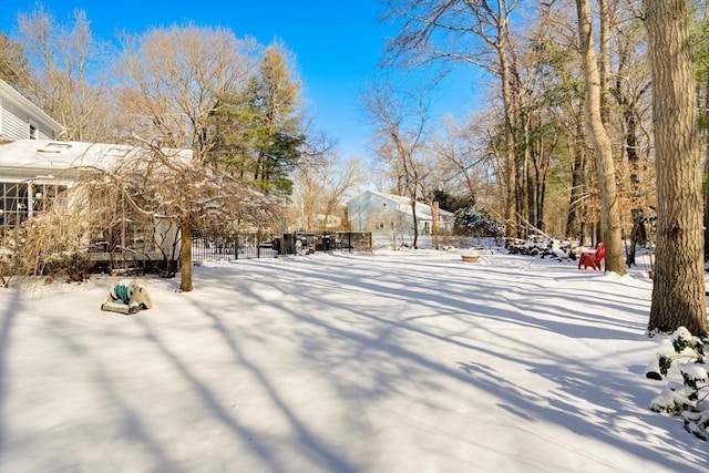 view of snowy yard