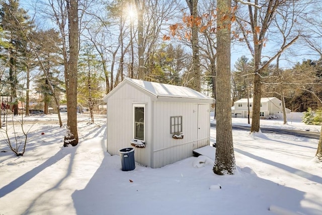 view of snow covered structure