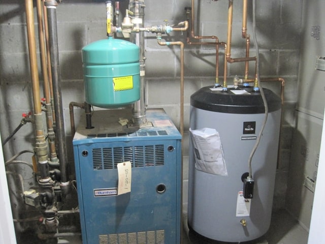 utility room featuring gas water heater