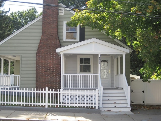 view of front of home with covered porch