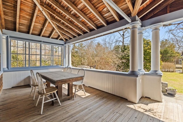 10 Quissett, Falmouth, MA 02543 - wooden terrace with outdoor dining area